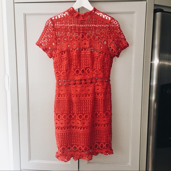 Red, Crochet Dress - Picture 1 of 2